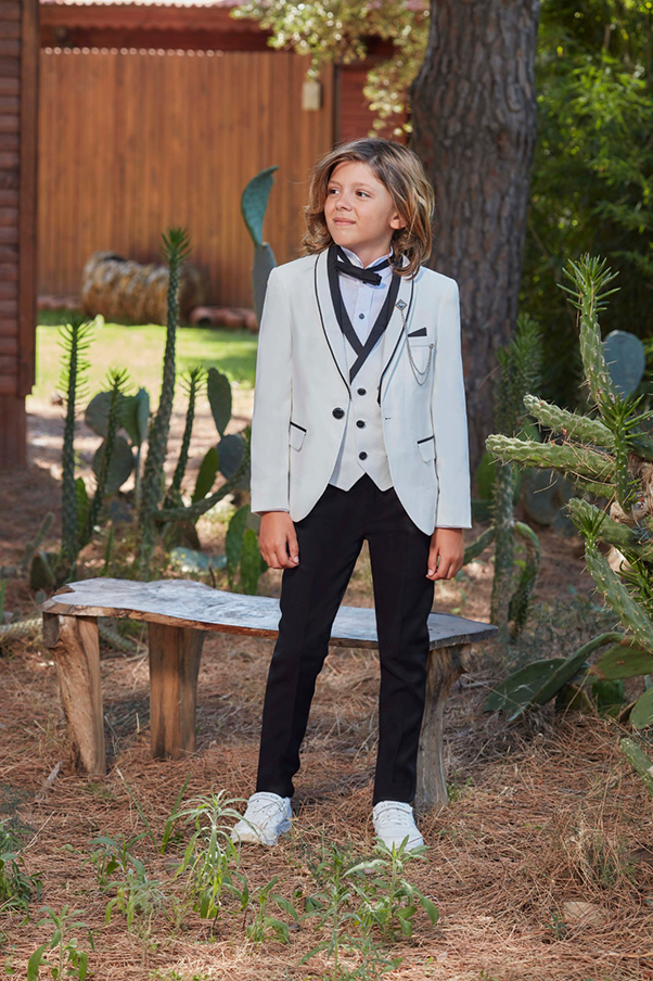 İnce Parçalı Şal Yaka Çocuk Damatlık