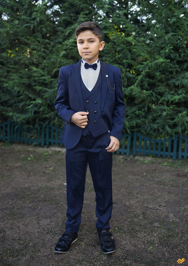 İnce Parçalı Şal Yaka Çocuk Damatlık